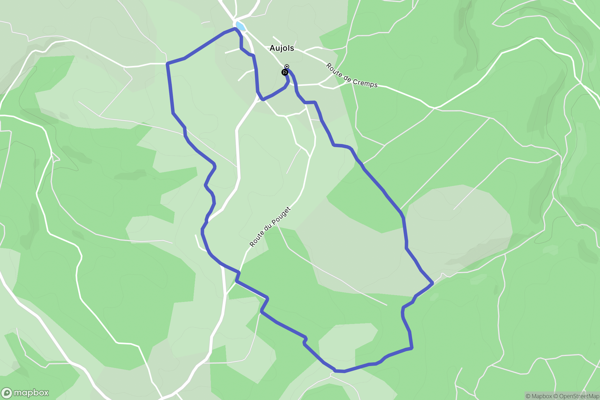 Aujols : carte du parcours de randonnée - France
