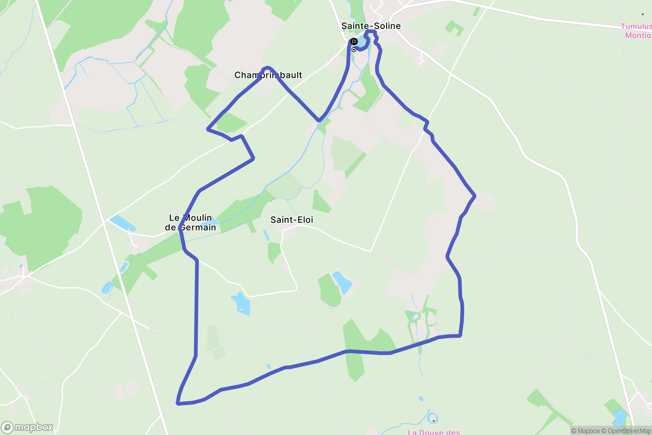 Sainte-Soline : carte du parcours de randonnée - France