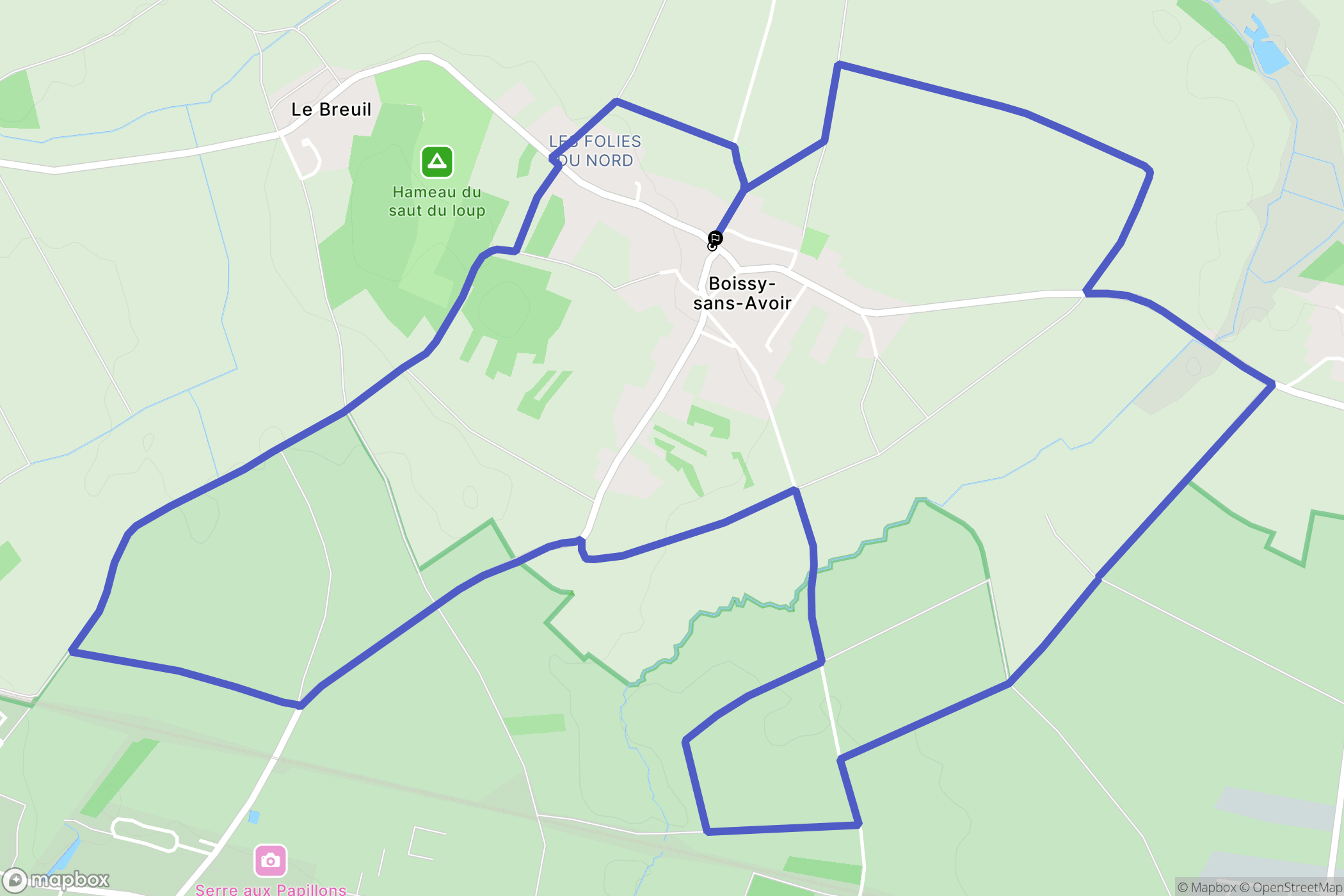 Boissy-sans-Avoir : carte du parcours de randonnée - France