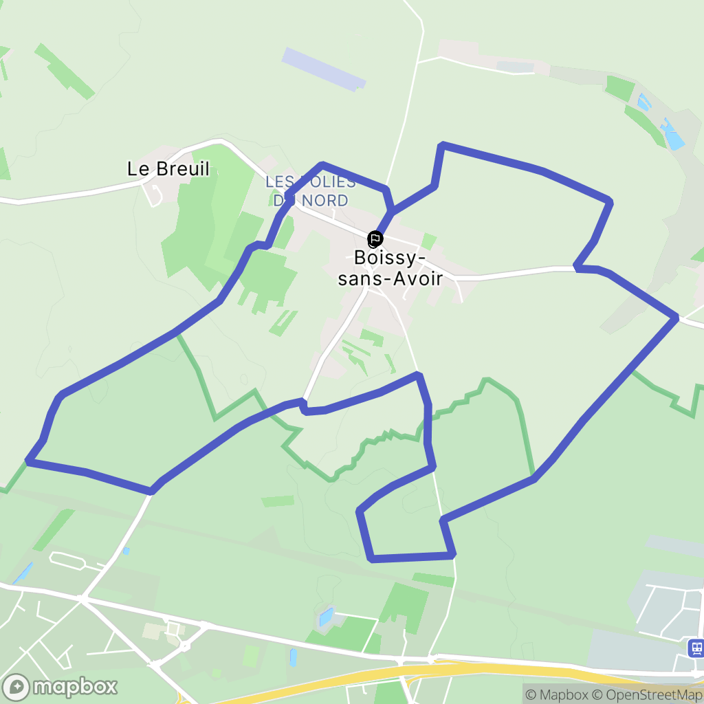Boissy-sans-Avoir : carte du parcours de randonnée - France