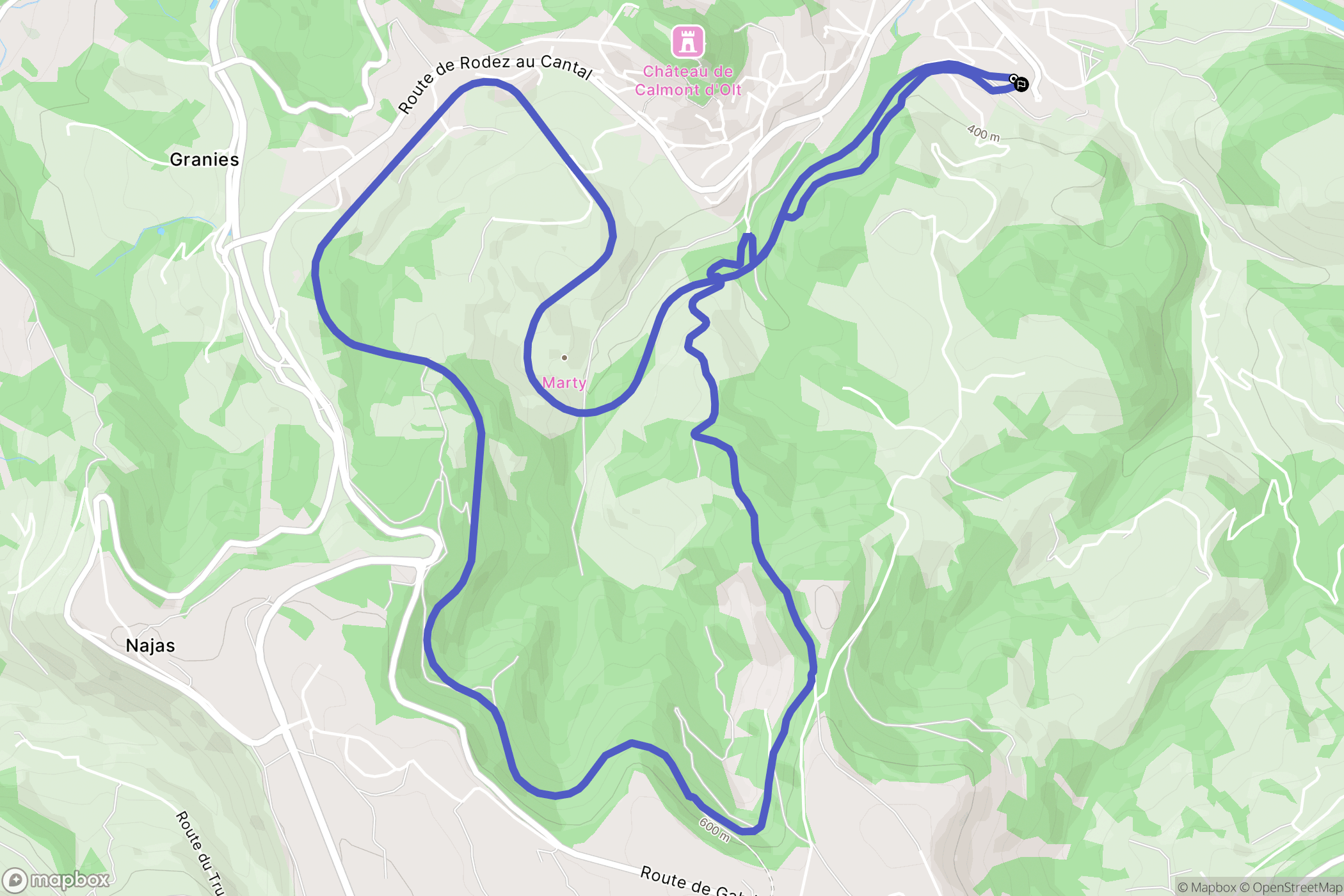 Espalion : carte du parcours de randonnée - France