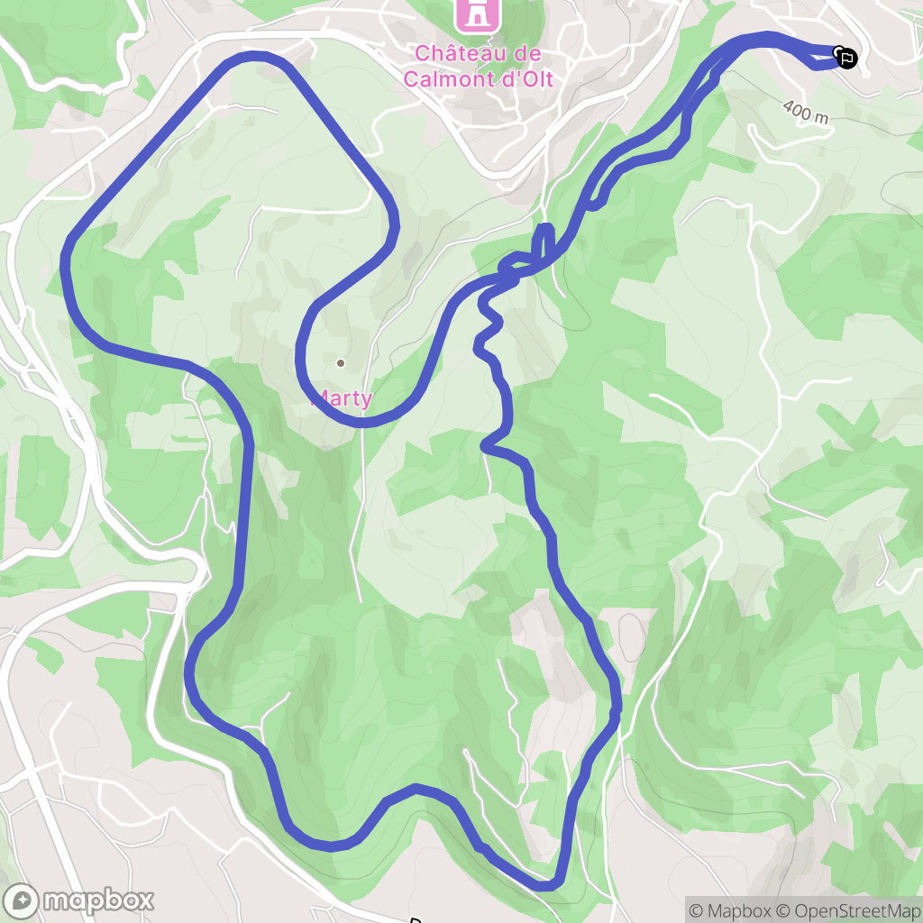 Espalion : carte du parcours de randonnée - France
