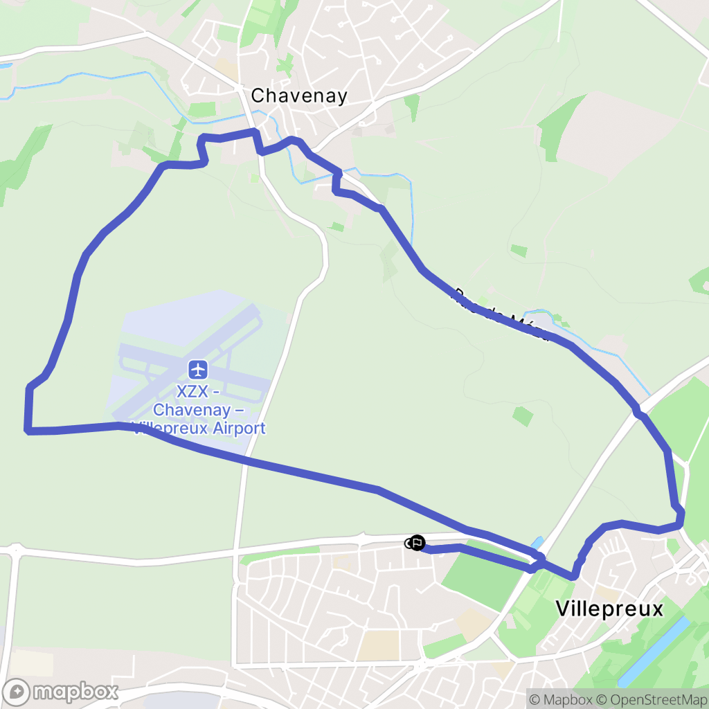 Villepreux : carte du parcours de randonnée - France