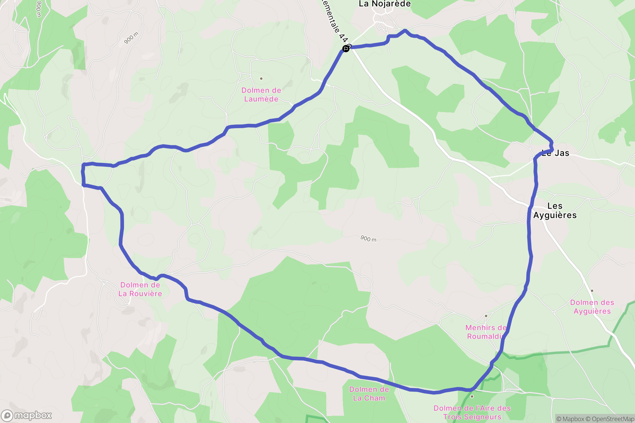 Chanac : carte du parcours de randonnée - France