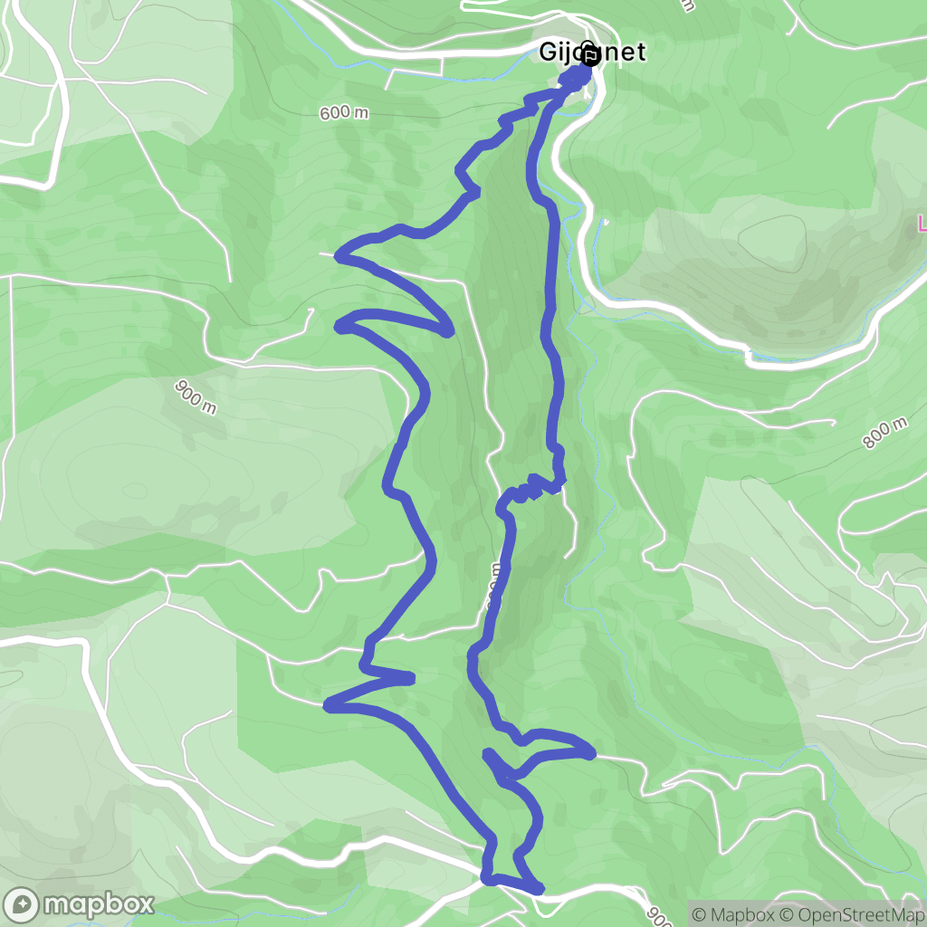 Gijounet : carte du parcours de randonnée - France