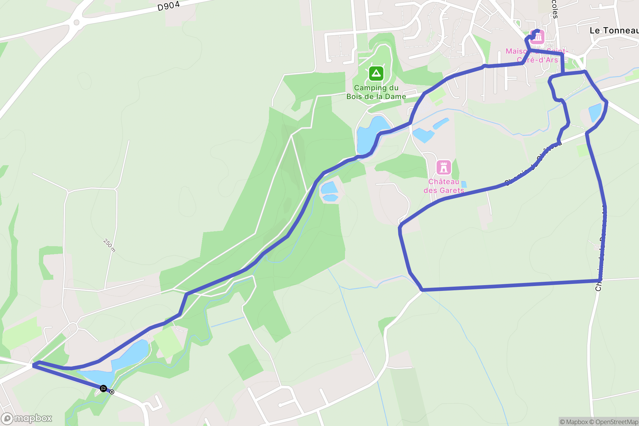 Misérieux : carte du parcours de randonnée - France