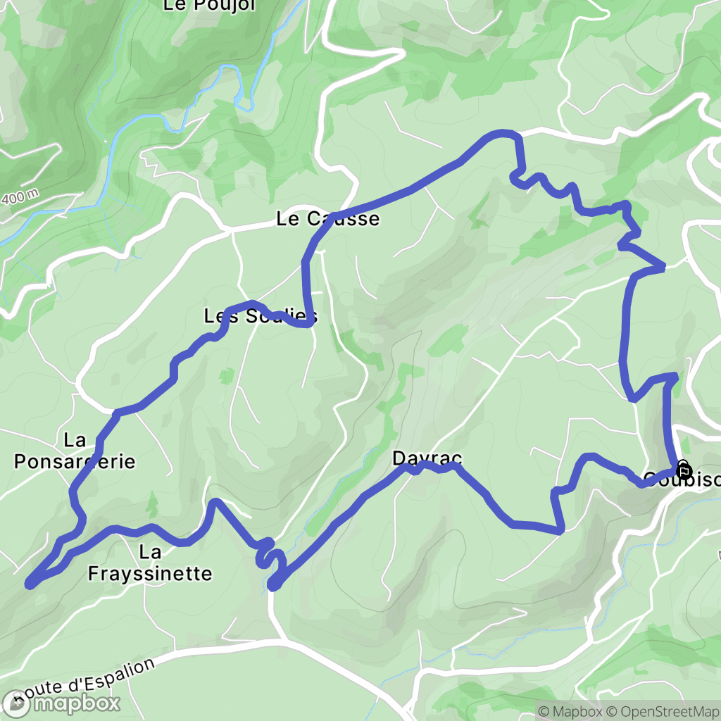 Coubisou : carte du parcours de randonnée - France