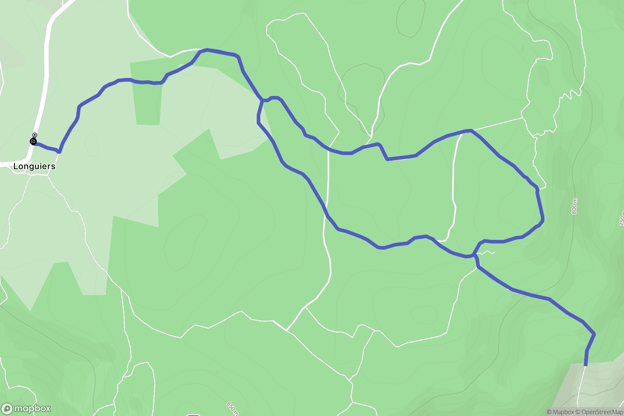 Millau : carte du parcours de randonnée - France