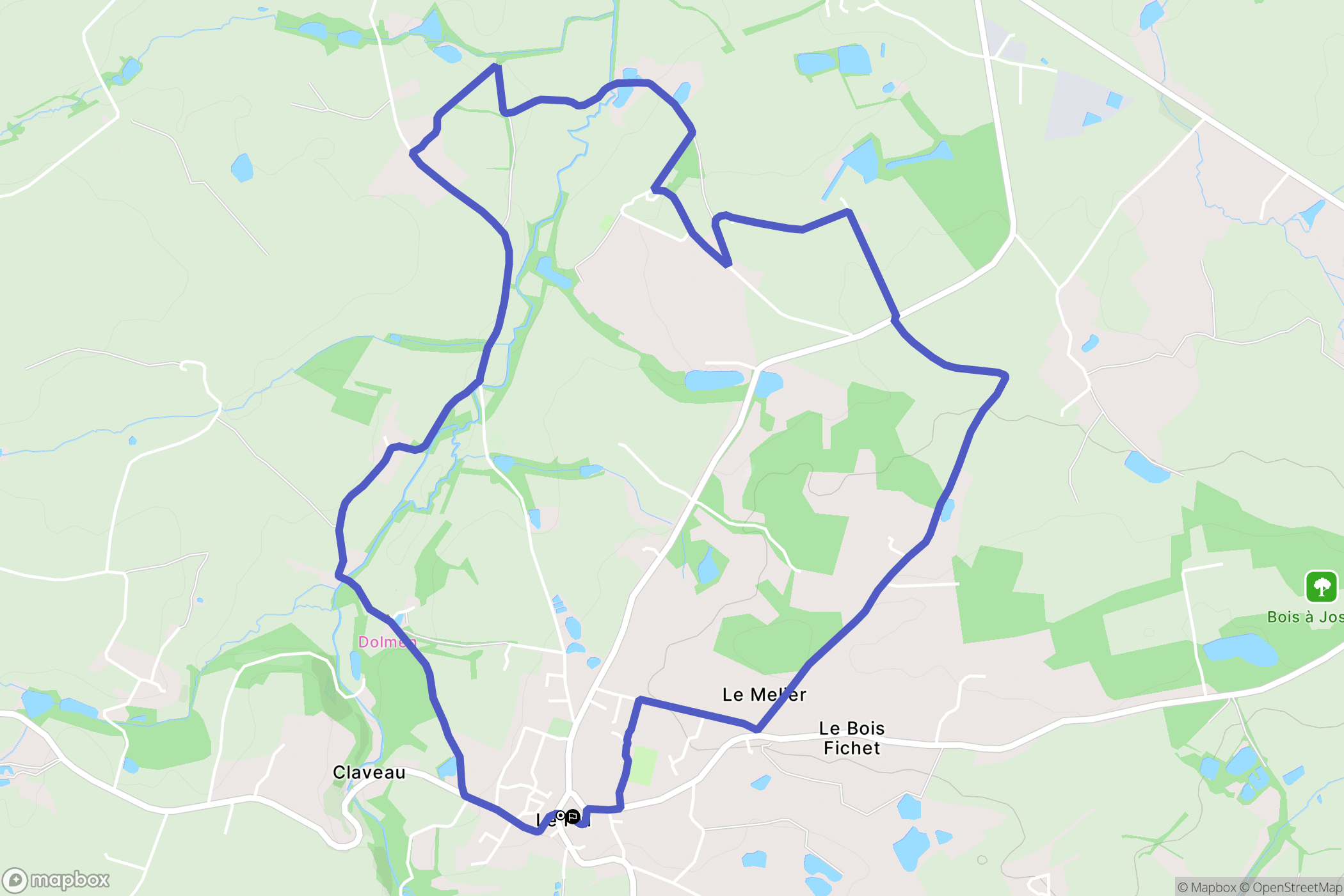 Le Pin : carte du parcours de randonnée - France