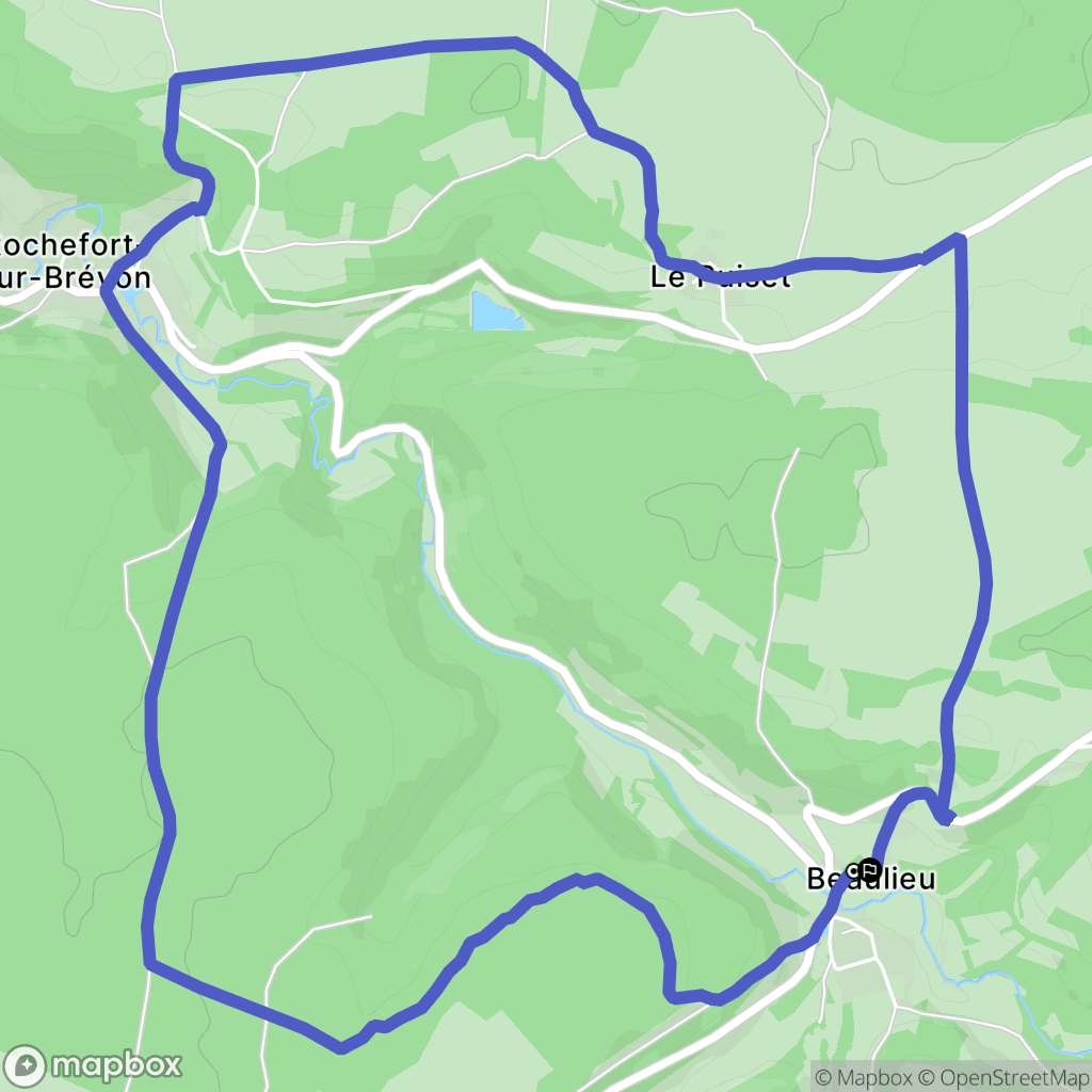 Beaulieu : carte du parcours de randonnée - France