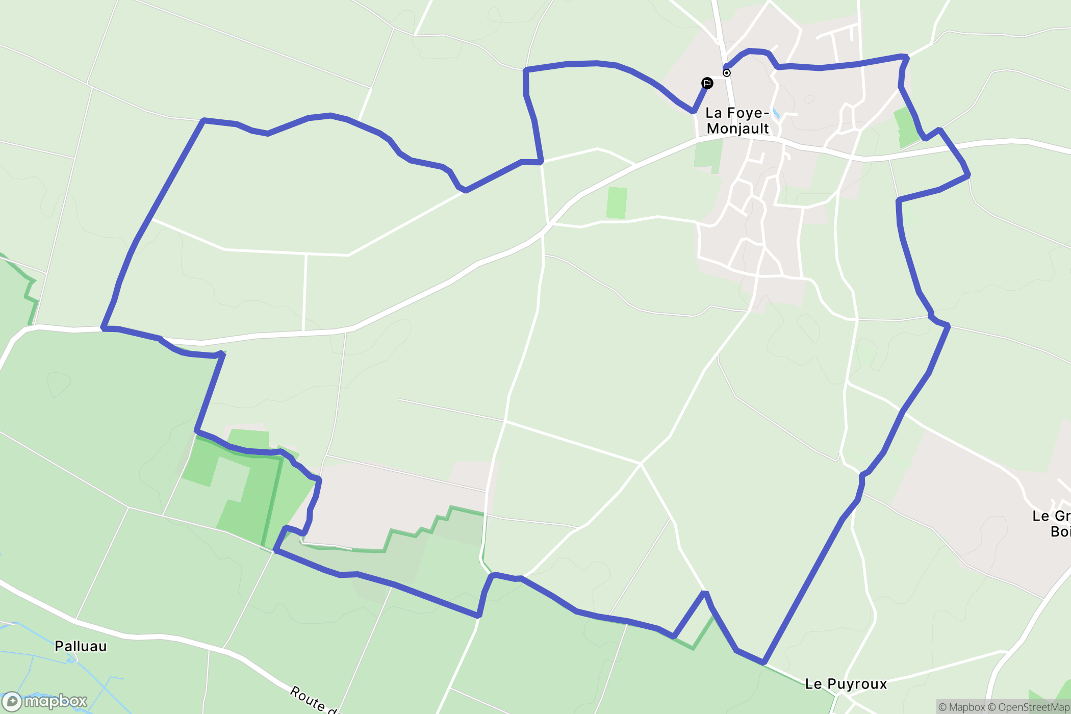 La Foye-Monjault : carte du parcours de randonnée - France