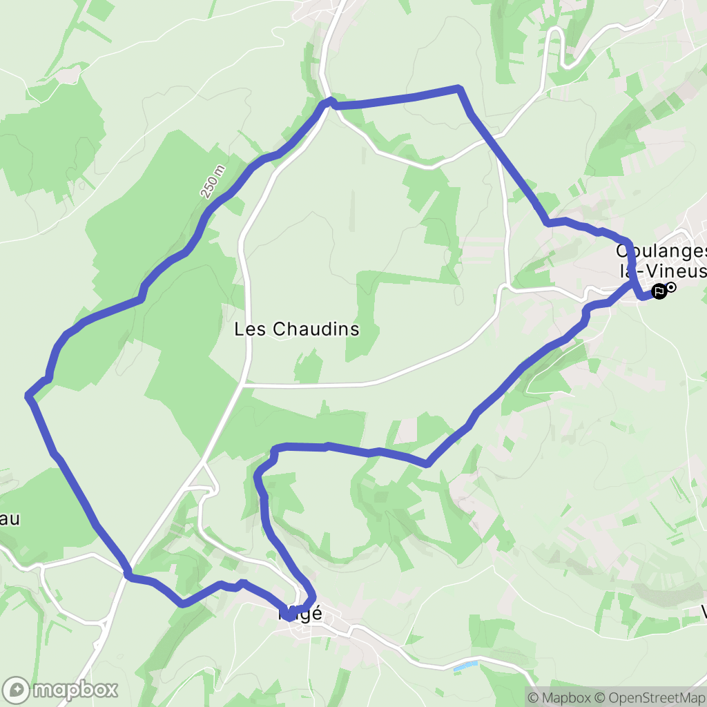 Coulanges-la-Vineuse : carte du parcours de randonnée - France