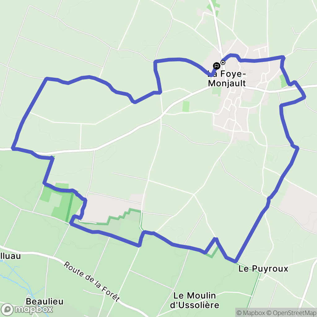 La Foye-Monjault : carte du parcours de randonnée - France