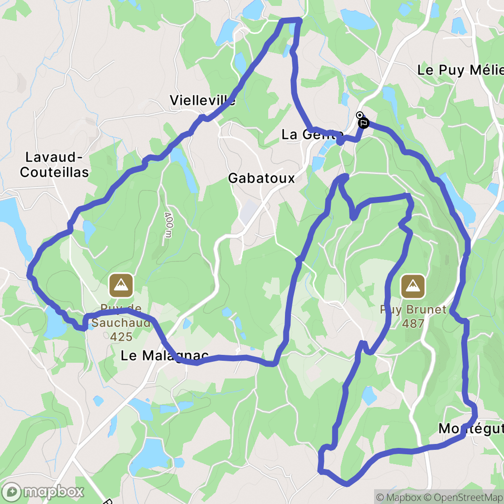 Compreignac : carte du parcours de randonnée - France