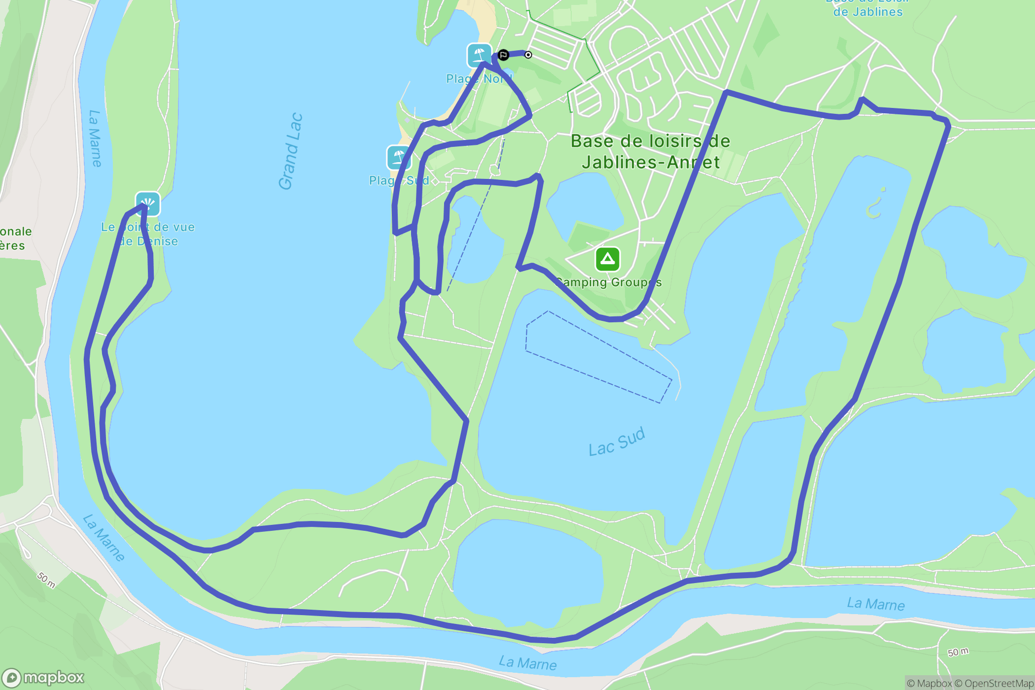Jablines : carte du parcours de randonnée - France