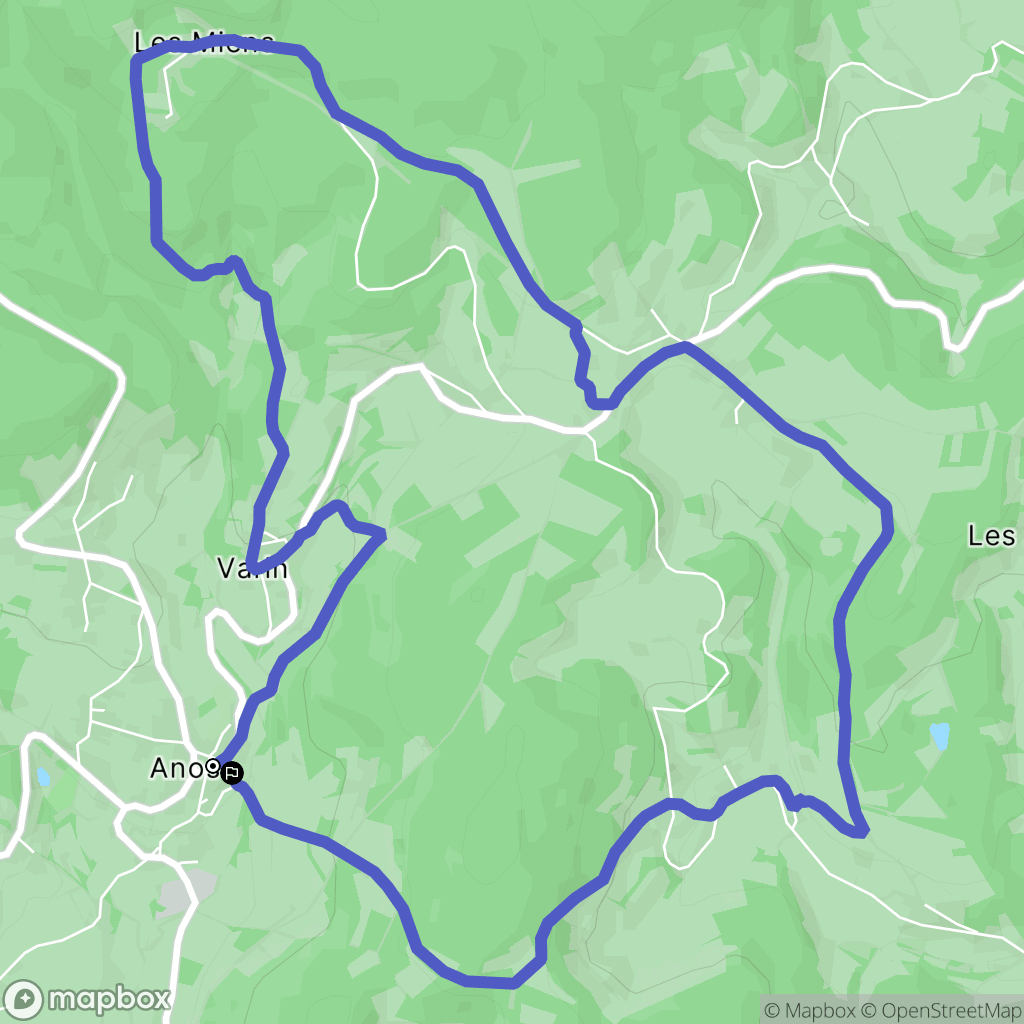 Anost : carte du parcours de randonnée - France