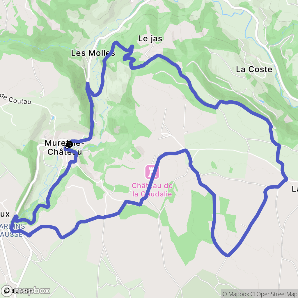Muret-le-Château : carte du parcours de randonnée - France