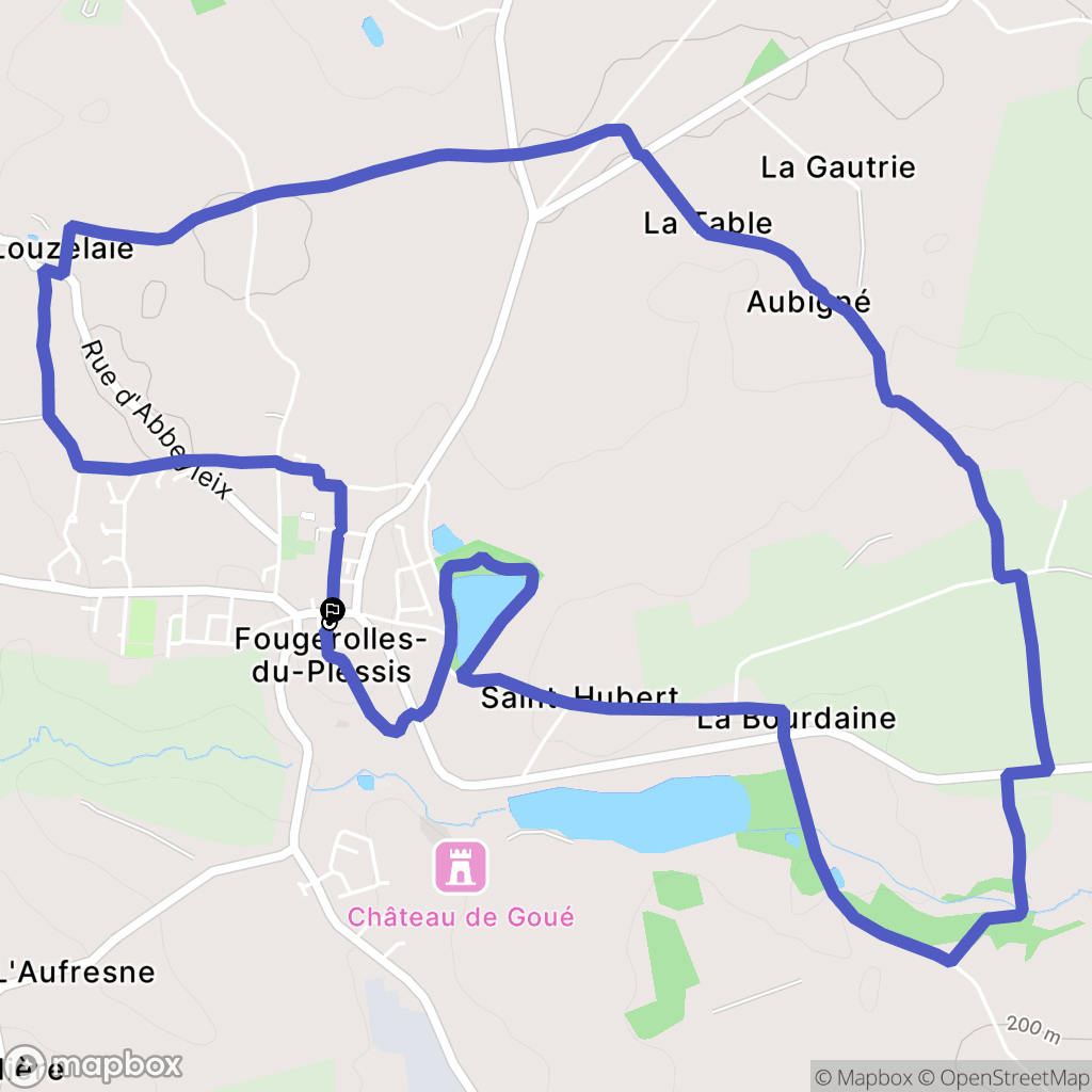 Fougerolles-du-Plessis : carte du parcours de randonnée - France