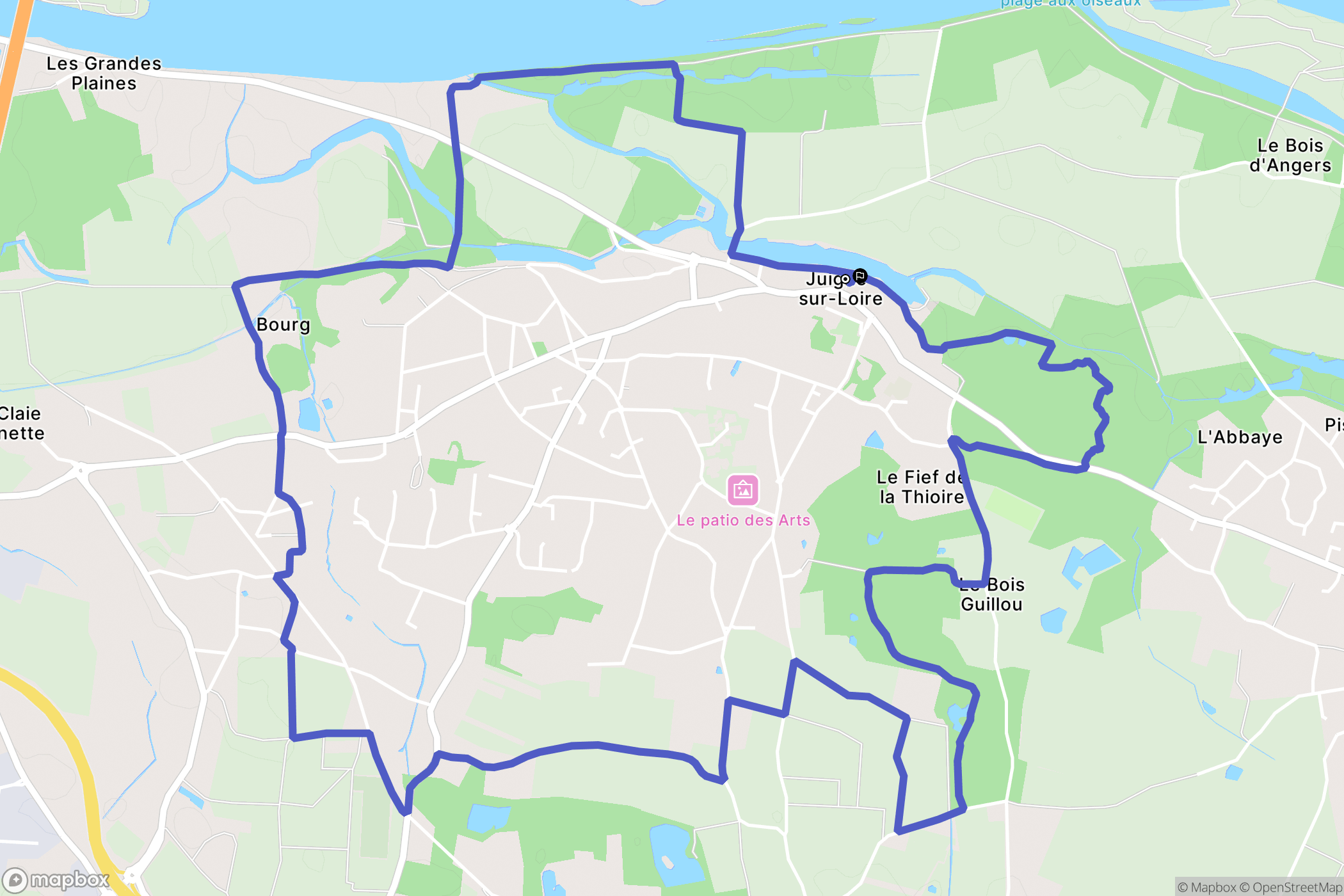 Les Garennes sur Loire : carte du parcours de randonnée - France