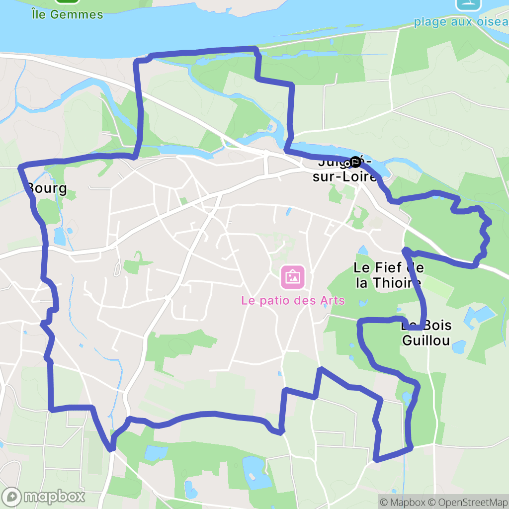 Les Garennes sur Loire : carte du parcours de randonnée - France