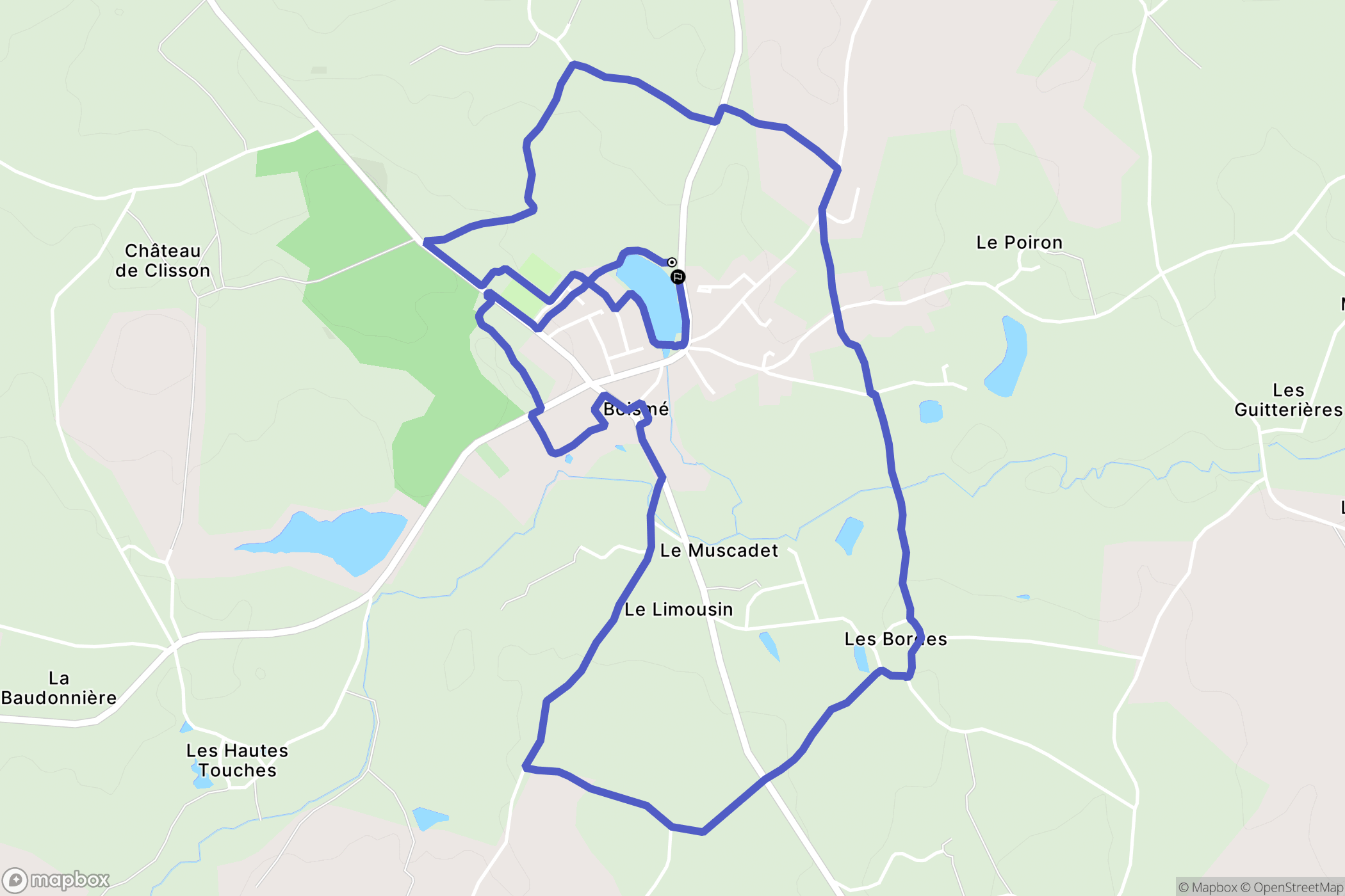 Boismé : carte du parcours de randonnée - France