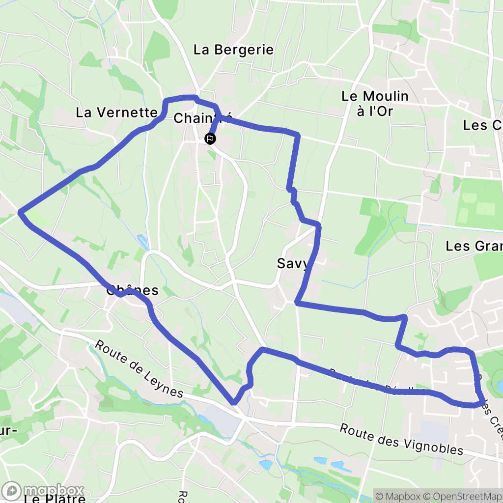 Chaintré : carte du parcours de randonnée - France