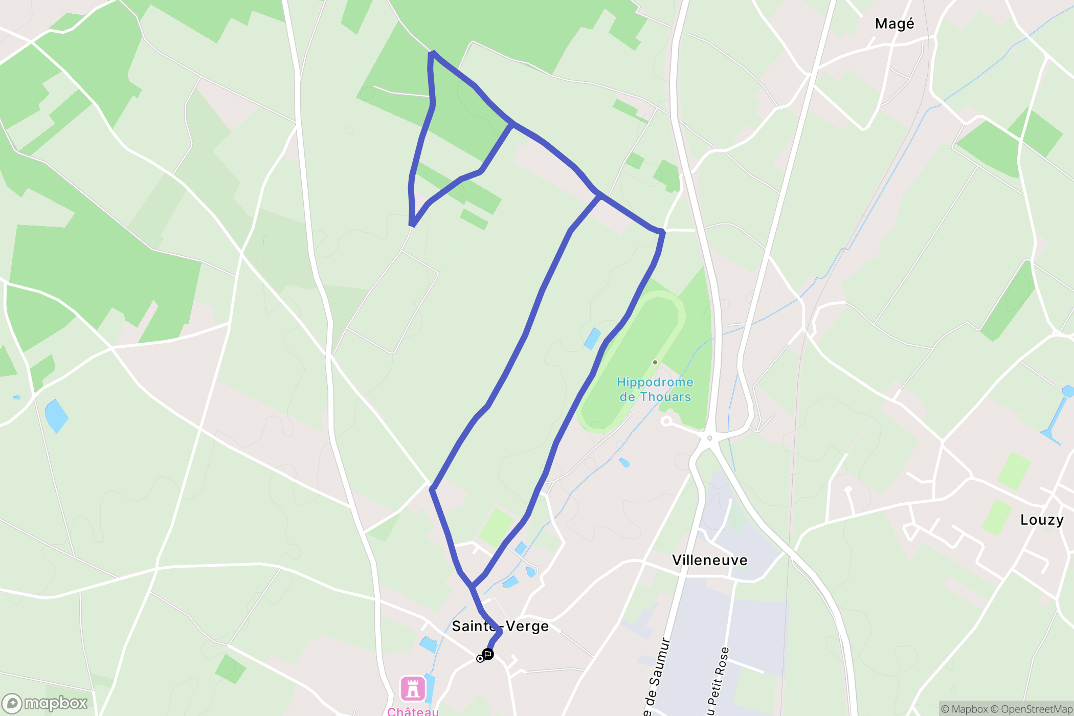 Sainte-Verge : carte du parcours de randonnée - France
