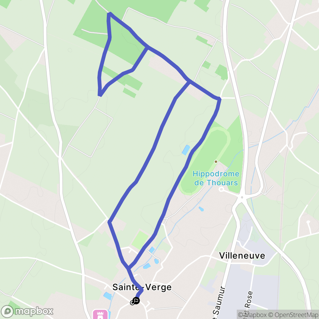 Sainte-Verge : carte du parcours de randonnée - France