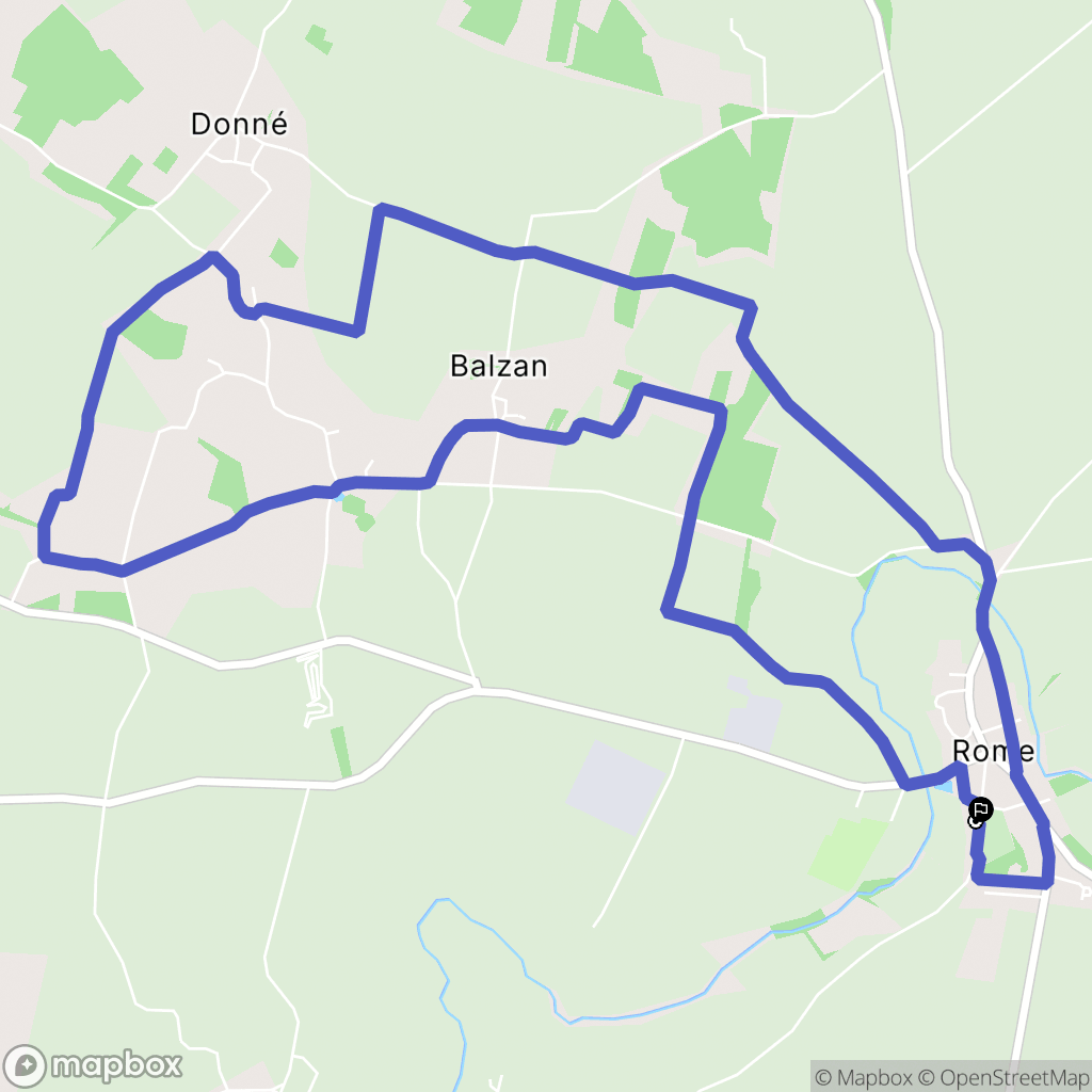 Rom : carte du parcours de randonnée - France