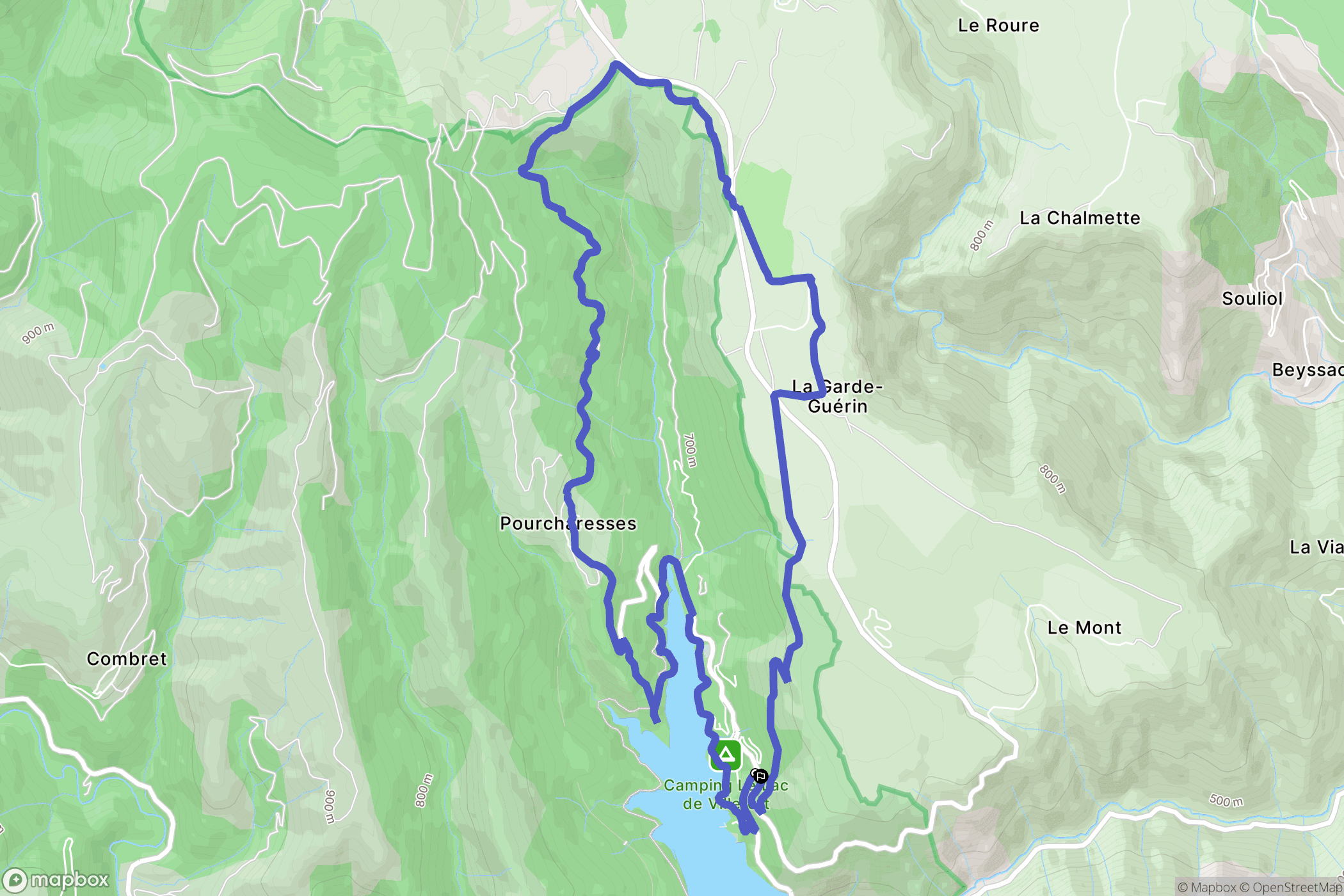 Villefort : carte du parcours de randonnée - France