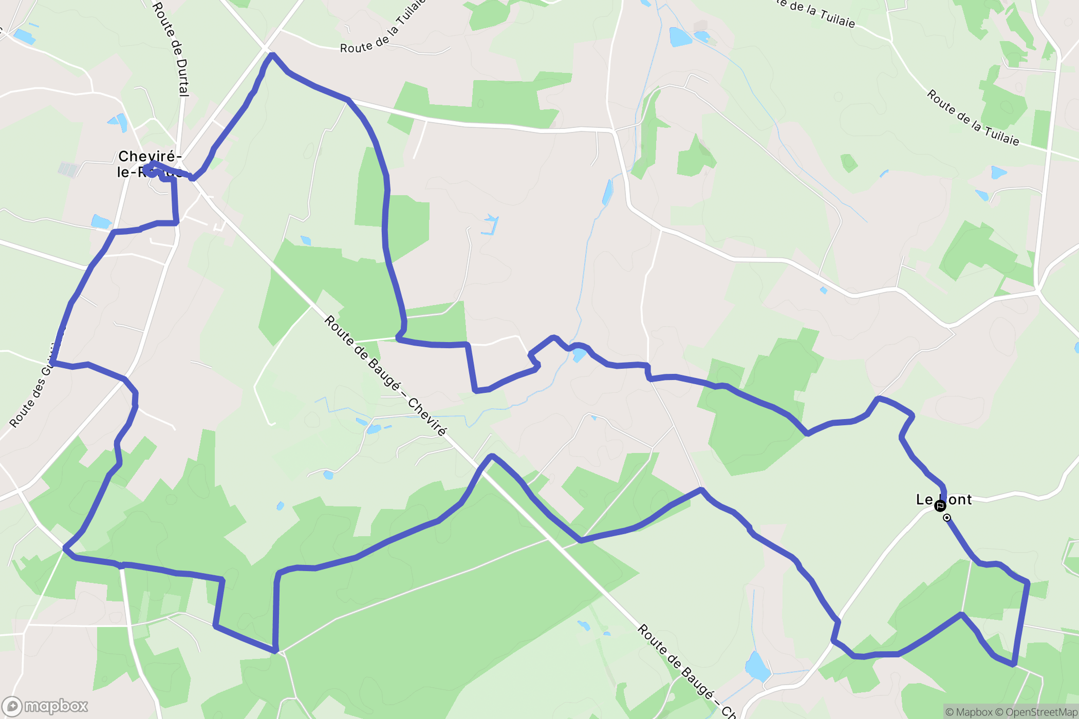 Baugé en Anjou : carte du parcours de randonnée - France