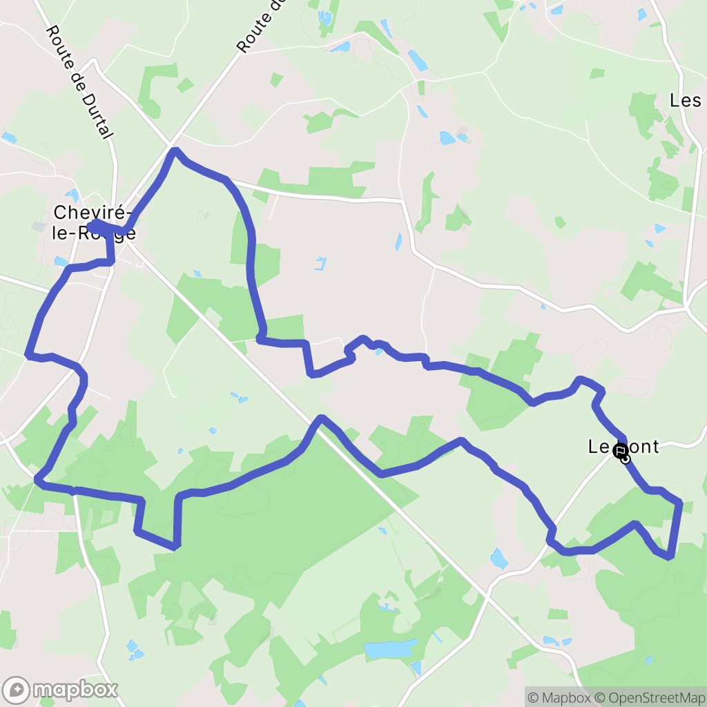 Baugé en Anjou : carte du parcours de randonnée - France
