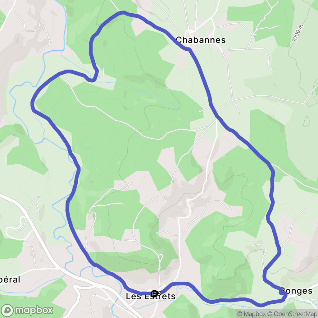 Fontans : carte du parcours de randonnée - France
