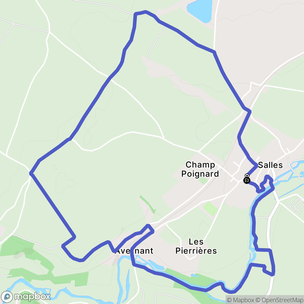 Salles : carte du parcours de randonnée - France