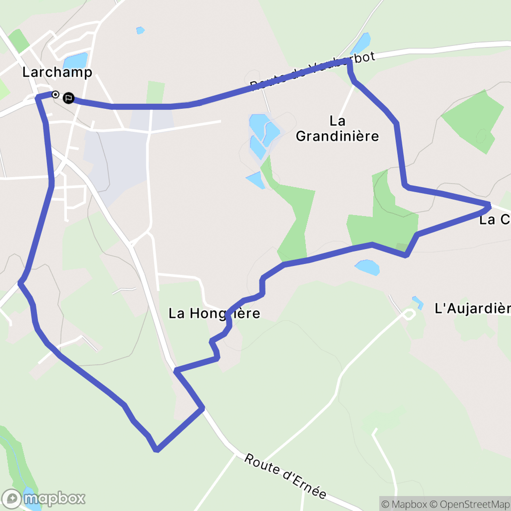 Larchamp : carte du parcours de randonnée - France