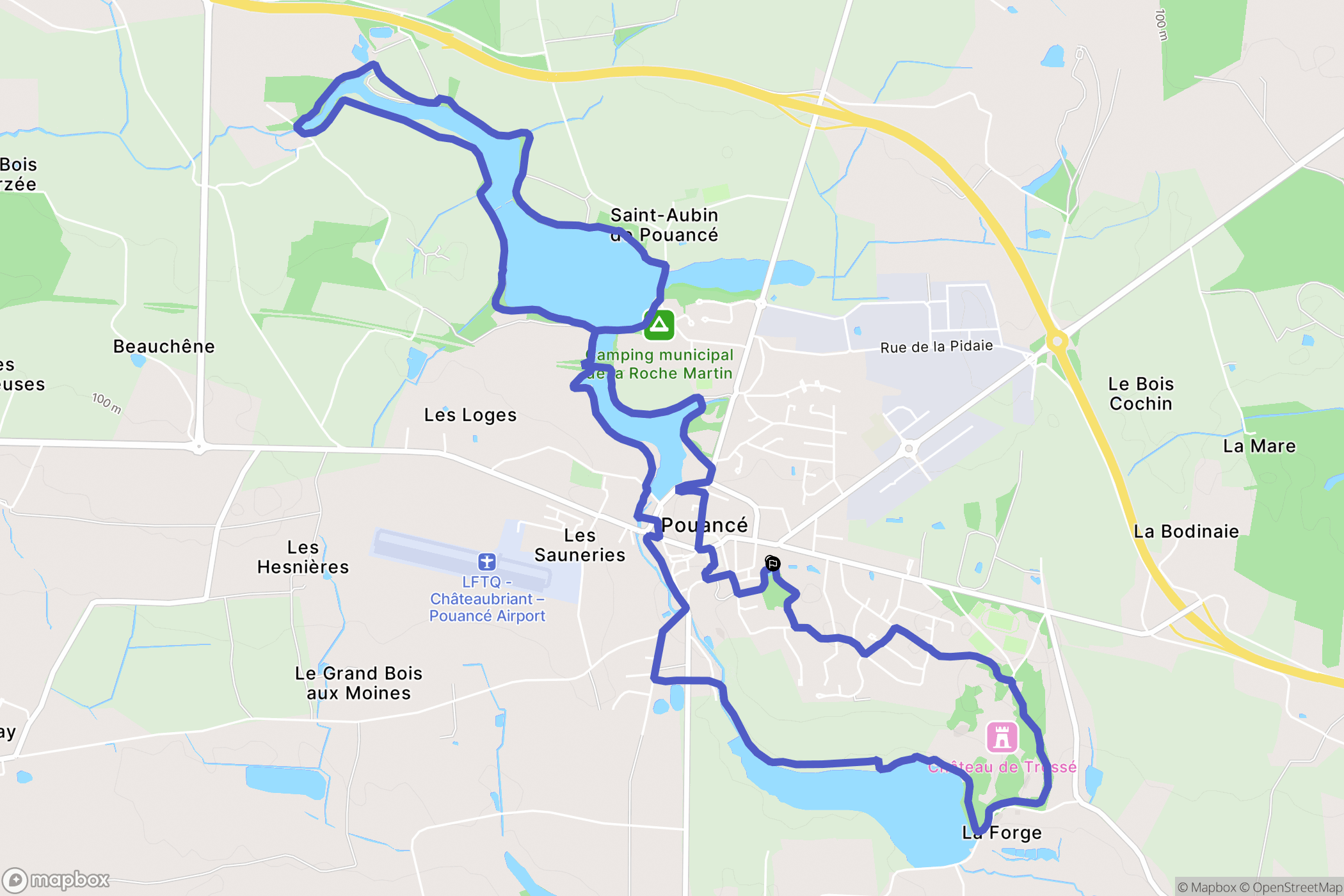 Ombrée d'Anjou : carte du parcours de randonnée - France