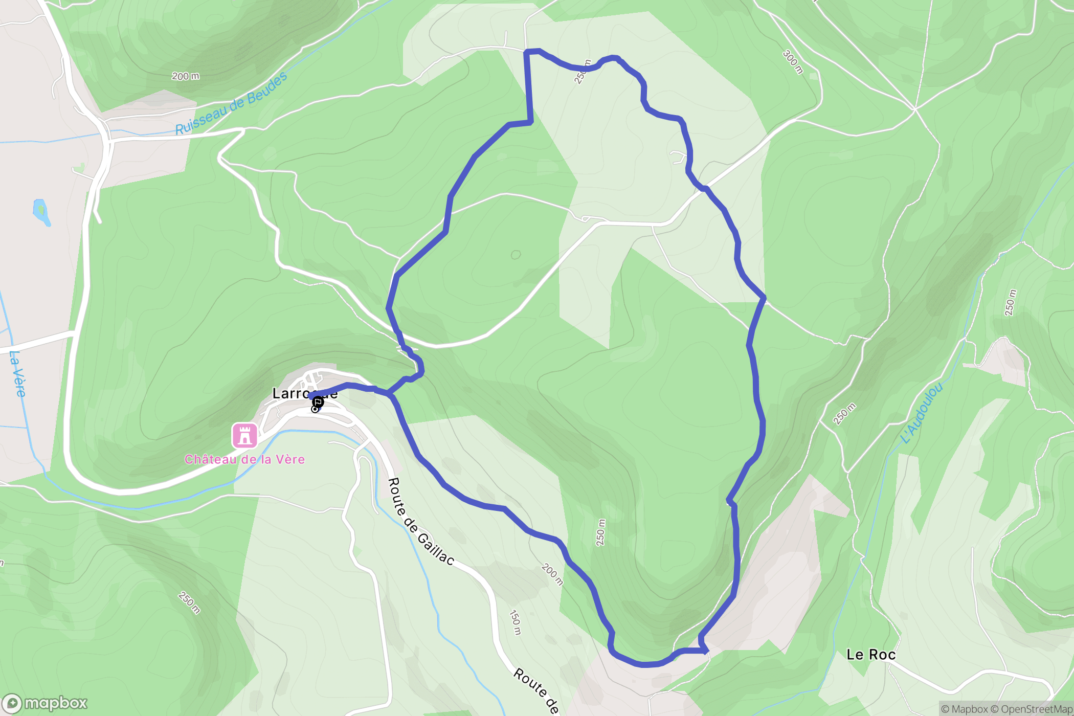 Larroque : carte du parcours de randonnée - France