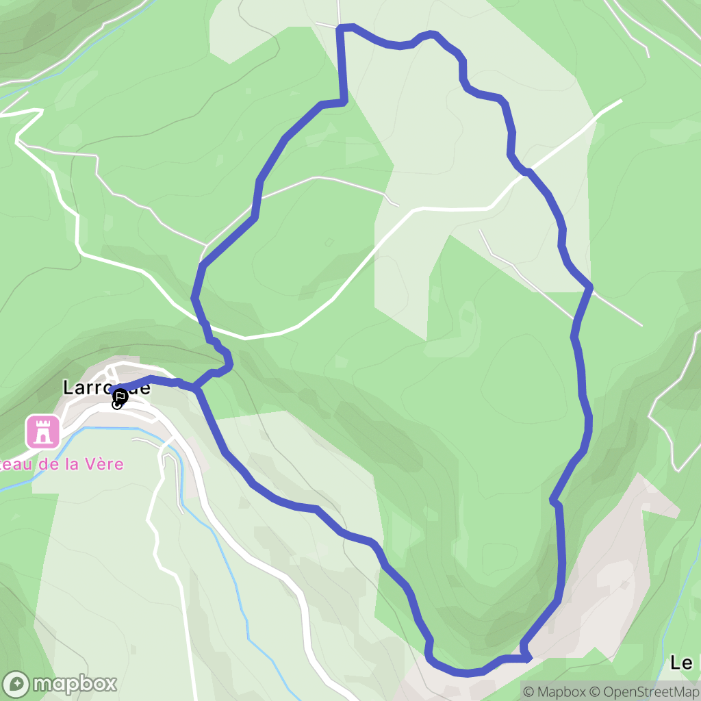 Larroque : carte du parcours de randonnée - France