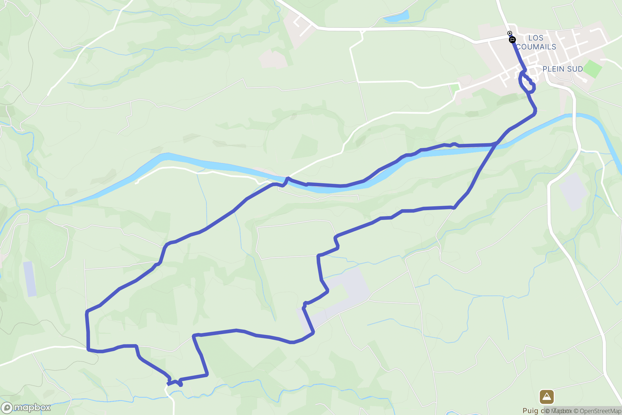 Terrats : carte du parcours de randonnée - France