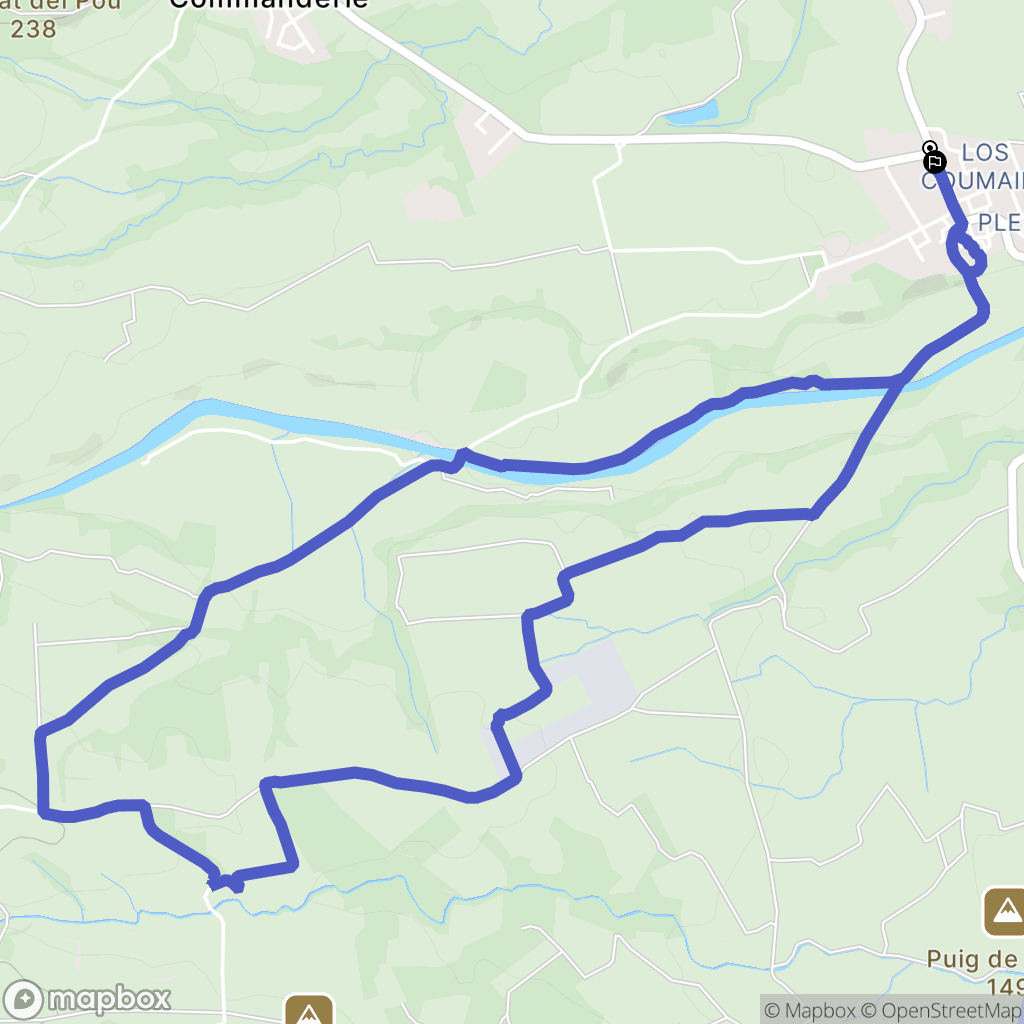 Terrats : carte du parcours de randonnée - France