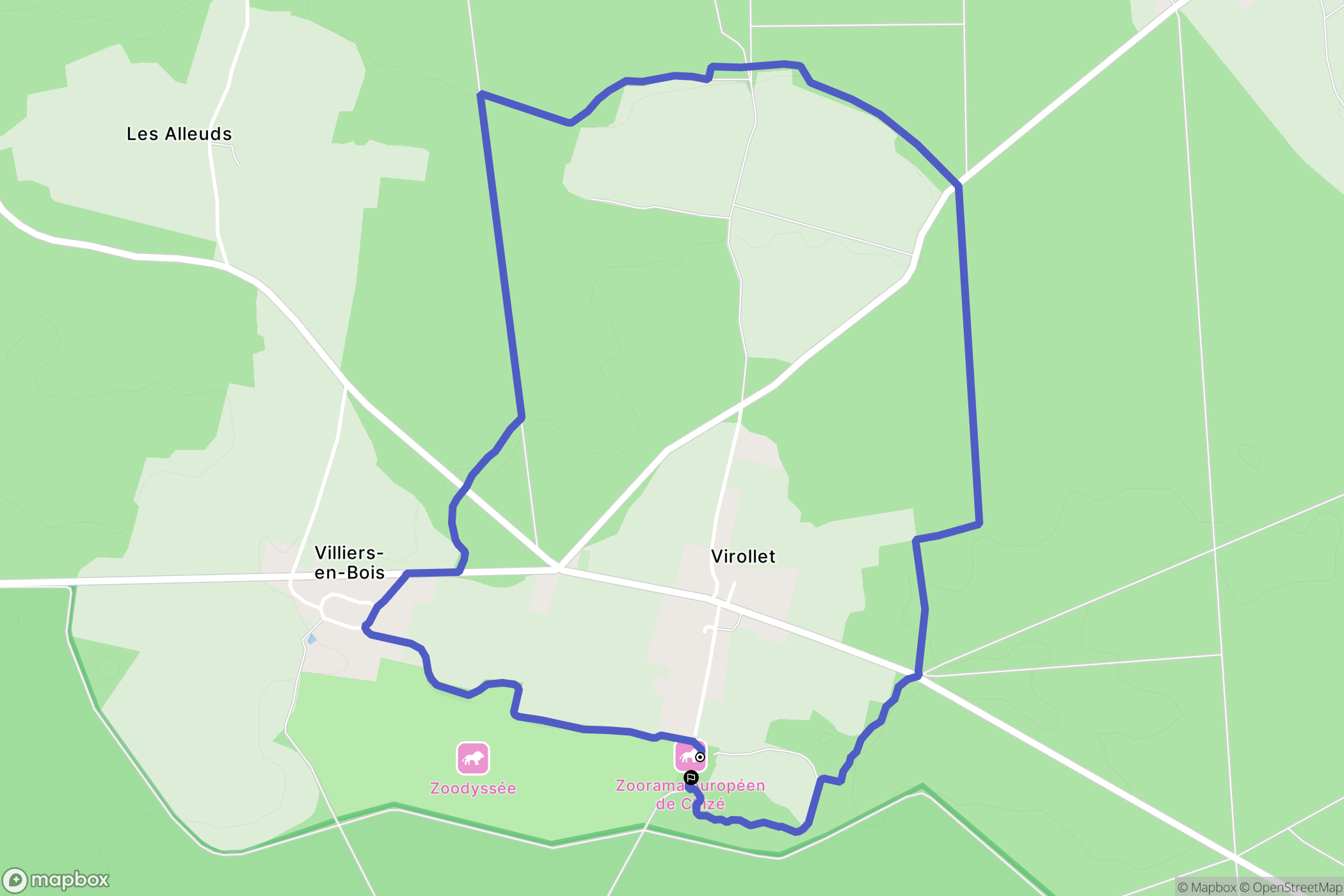 Villiers-en-Bois : carte du parcours de randonnée - France