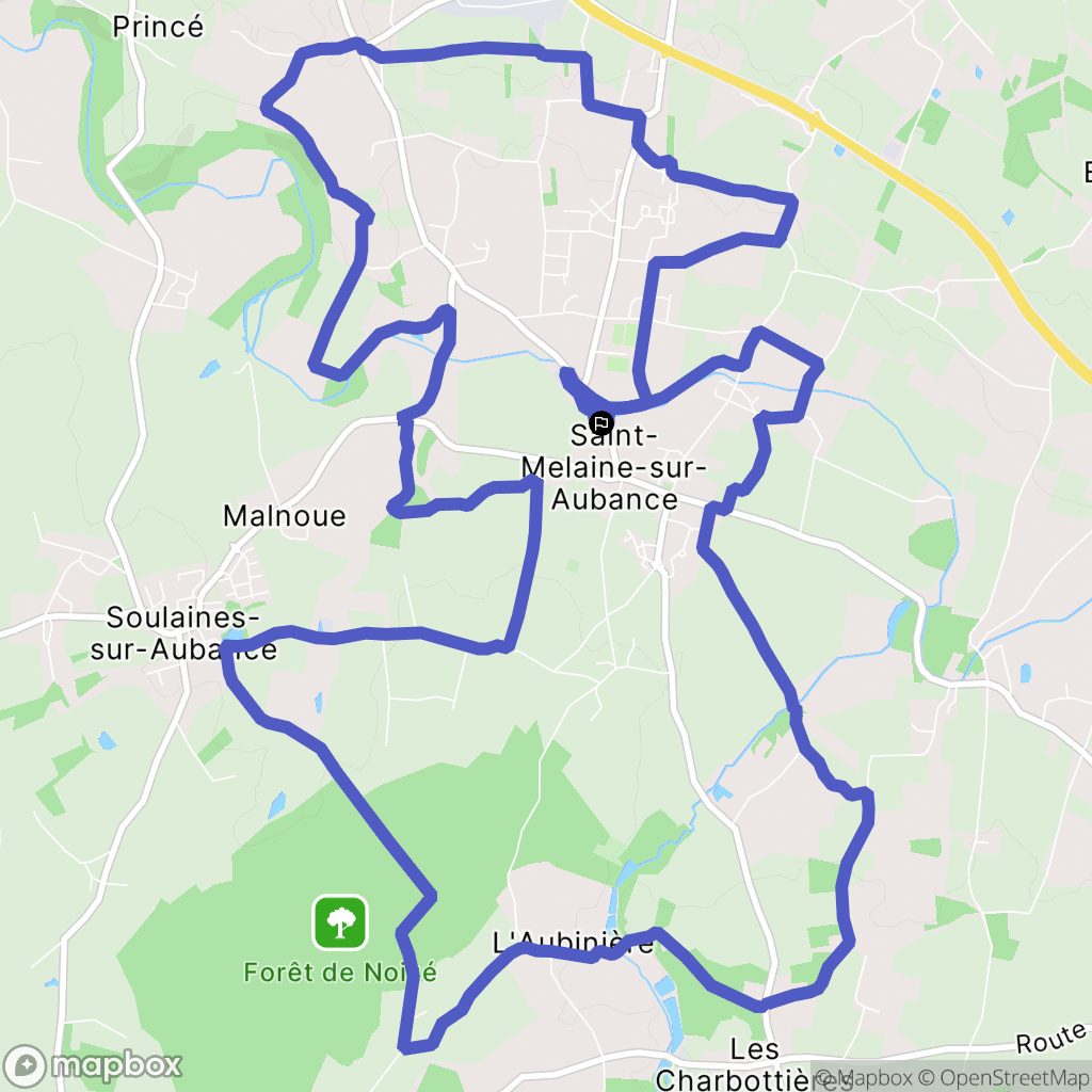 Saint-Melaine-sur-Aubance : carte du parcours de randonnée - France