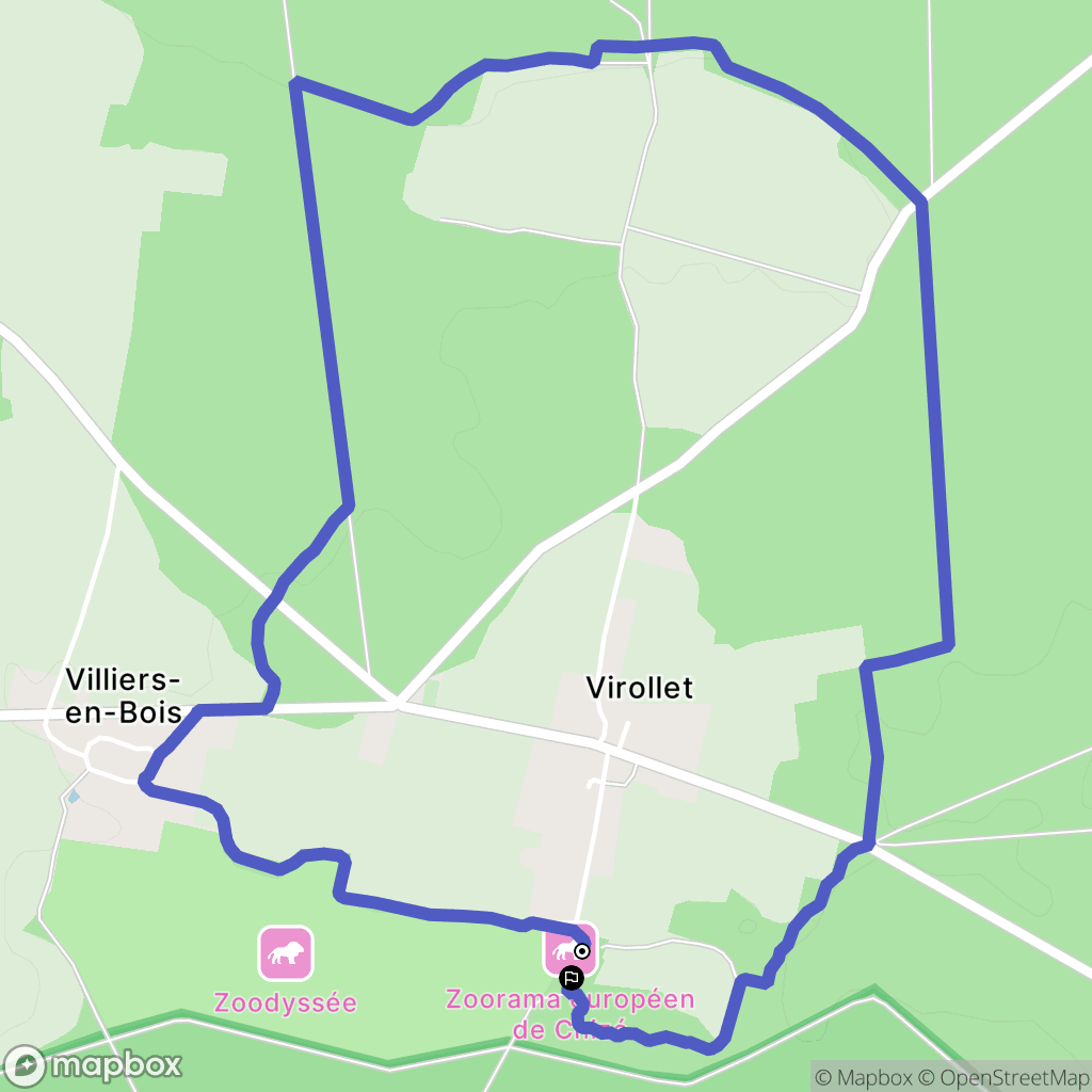 Villiers-en-Bois : carte du parcours de randonnée - France