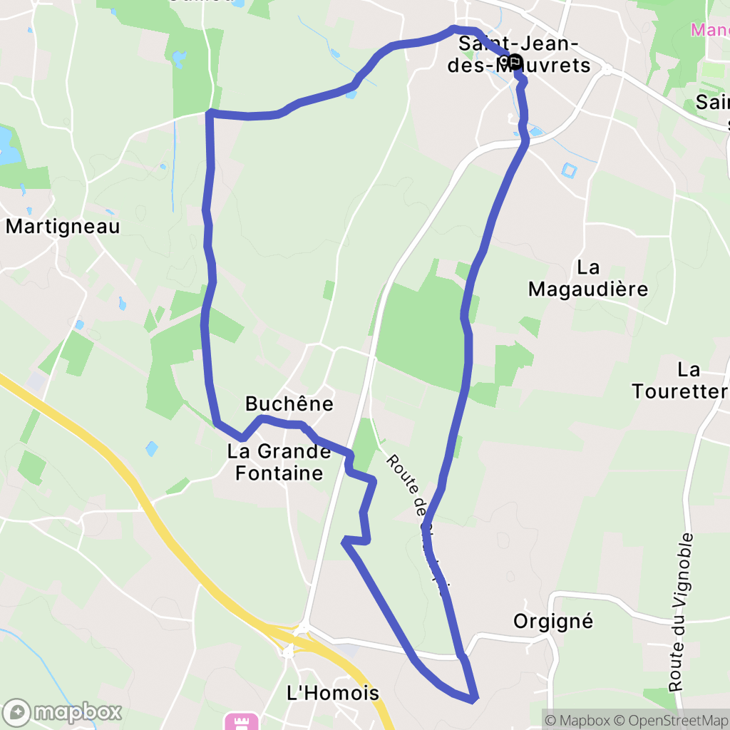 Les Garennes sur Loire : carte du parcours de randonnée - France