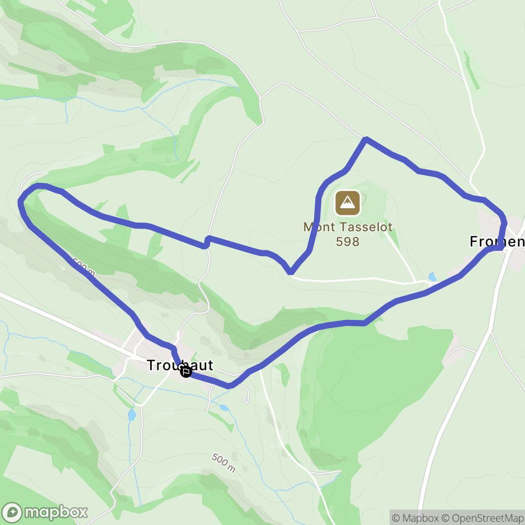 Trouhaut : carte du parcours de randonnée - France