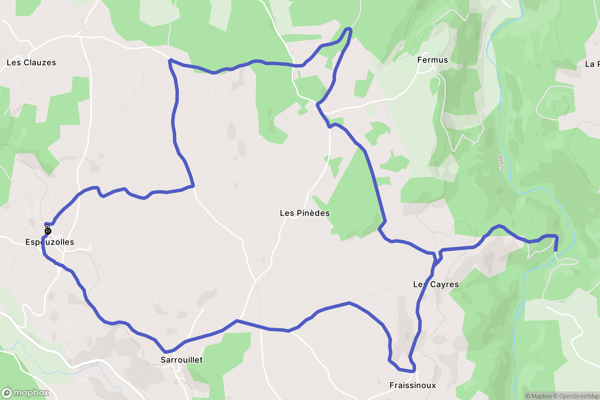Saint-Chély-d'Apcher : carte du parcours de randonnée - France