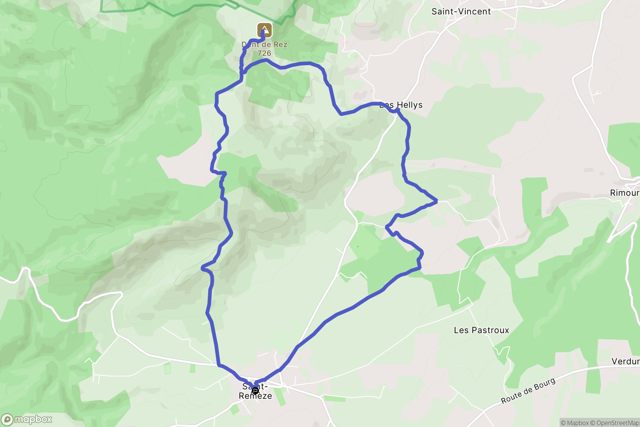 Saint-Remèze : carte du parcours de randonnée - France