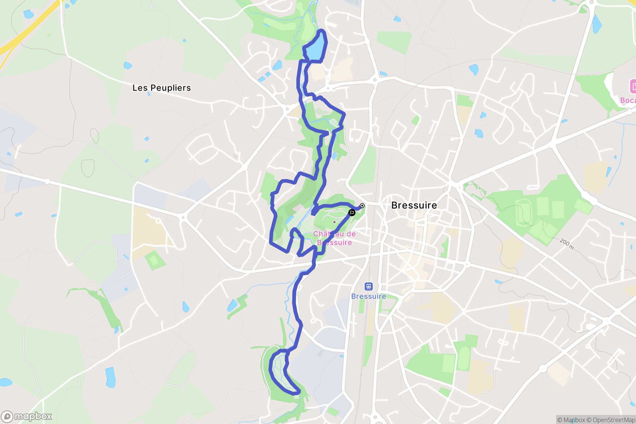 Bressuire : carte du parcours de randonnée - France