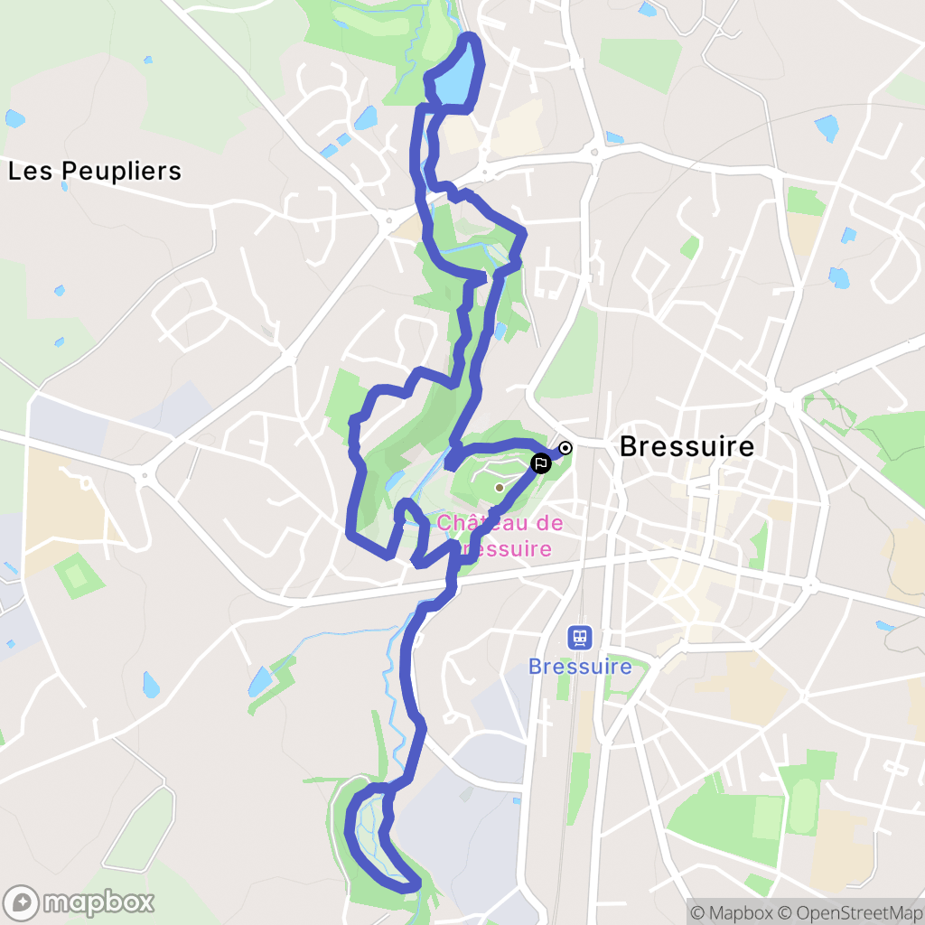 Bressuire : carte du parcours de randonnée - France
