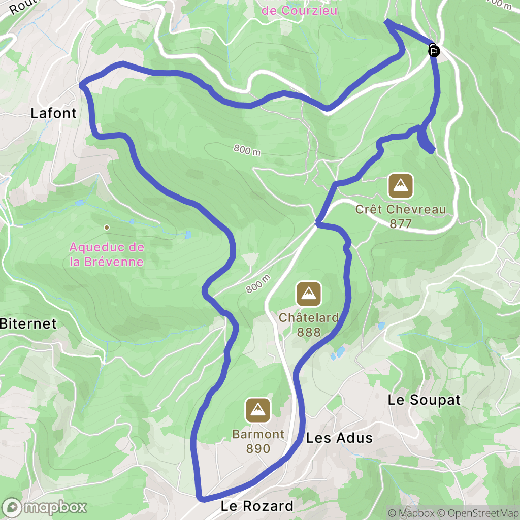 Courzieu : carte du parcours de randonnée - France